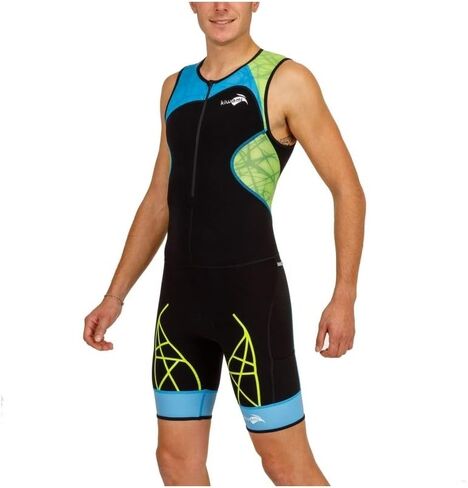 Spider LD1 Trisuit - Tri Suits - Trisuits Triathlon - أسود أزرق ليموني in Kuwait