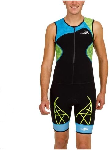 Spider LD1 Trisuit - Tri Suits - Trisuits Triathlon - أسود أزرق ليموني in Kuwait