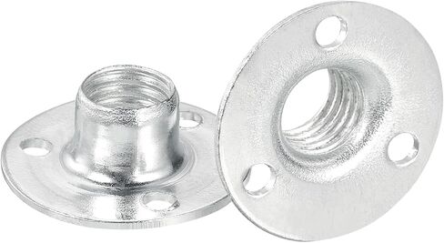uxcell M10 Brad Hole Tee Nut, 24pcs Carbon Steel Round Base Screw-in T-Nuts Furniture Hardware Flange Female Thread Insert Nuts, M10x28x1.2mm in Saudi Arabia