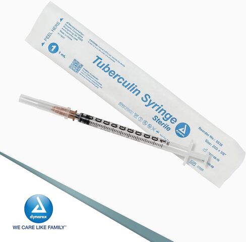 حقنة التوبركولين غير الآمنة للاستعمال مرة واحدة من ديناريكس - 1CC 26G، إبرة 3/8 بوصة - 6938، 100 قطعة in Saudi Arabia