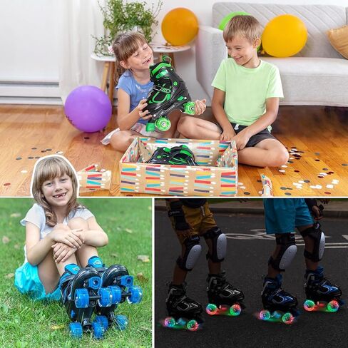Nattork Kids Roller Skates for Girls Boys,4 Sizes Adjustable Toddler Roller Skates with Light up Wheels,Fun Illuminating Skates for Kids Beginners Indoor Outdoor in Saudi Arabia