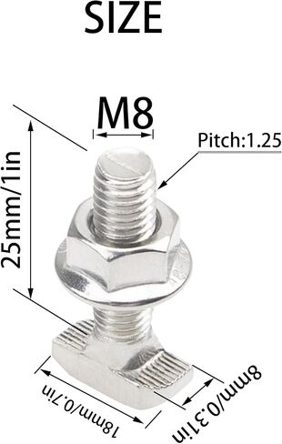 12 مجموعة M6x30 304 مطرقة من الفولاذ المقاوم للصدأ رأس T-فتحة مسمار منزلق مسمار شفة صامولة لـ 30 سلسلة من الألومنيوم القياسي الأوروبي in Kuwait