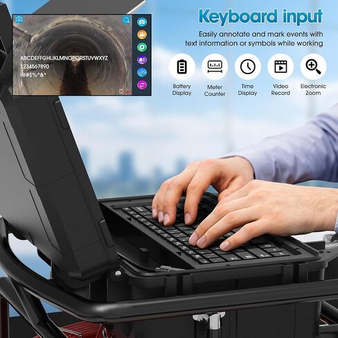 Sewer Camera with Locator and Receiver Set,Ultra HD 10.1" IPS Monitor DVR/Audio Recording,SYANSPAN 512hz Transmitter Self-Leveling Inspection Camera,IP68 Waterproof Drain Camera(165ft/50M) in Kuwait