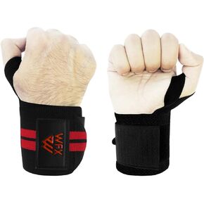 Gym Wrist Wraps Fitness Workout Training Heavy Weight Lifting Wrist Straps Support Thumb Loops Adjustable Pair Brace Strong Grip Powerlifting Bodybuilding