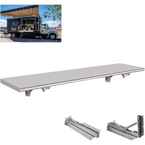50" L x 12''W Stainless Steel Concession Shelf,Folding Shelf Stainless Steel Food Shelf Stand Serving for Concession Serving Window, Restaurant and Bar
