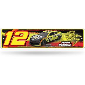 Rico Industries NASCAR Racing Ryan Blaney No. 12 Metal Street Sign 4" x 15" Home Décor - Bedroom - Office - Man Cave