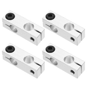 uxcell 4pcs Aluminum Alloy Linear Rail Guide Cross-Type Connector for 10mm Diameter Linear Rail Shaft Rod Guides for CNC Machines, Automation Equipment, Silver Tone
