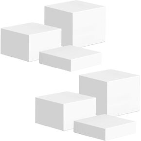 6-Pack Buffet Risers,Acrylic Risers for Display Dessert Figures Collectible Show,White Cube Display Nesting Riser with Hollow Bottoms,Perfect for Weddings,Parties,Brunch,Buffet,6"x7"x8"