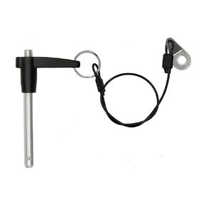 L-Handle Grip Fastening Locating Safety Pins ,Stainless Steel Quick Release Button Pins Ball Lock Pins with Ring&Lanyard Cable (0.39 x 2.36)