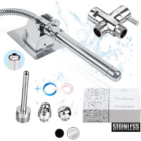 Shower Enema with Diverter - Shower Douche Nozzle for Men Enema kit for Colon Cleansing 9 Pieces Set with 100 Inches Hose - Douches for Men Women - Easy to Instal