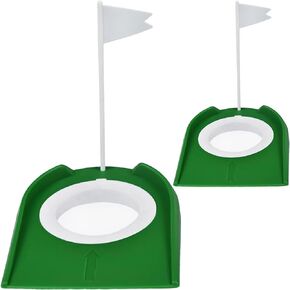 2-Pack Golf Practice Putting Cup with Flag, BENACES Golf Training Putters Portable Golf Hole Training Aids, Suitable for Indoor Outdoor Golfers, Children's Games, Golf Enthusiasts
