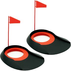 LeGravity 2 Pack Golf Putting Cup with Flag Golf Hole Training Practice Aids Golf Accessories for Kids Adults Home Office Backyard Yard Lawn Indoor Outdoor Practice, Black