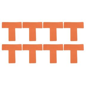 YOKIVE 8 Pcs 5S Location Marking Corner, T Shaped Floor Markers Strikers | Durable for Office Table, Desk, Floor, Steps (Orange, 2x2x0.8-inch)