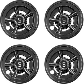 Golf Cart Wheel Covers Hub Caps for EZGO, Club Car, Yamaha - 8 Inch Snap-on Installation, Black, Set of 4