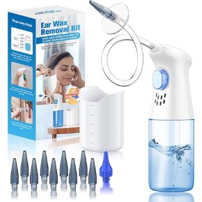 Ear Wax Removal - Ear Cleaner - Ear Wax Removal Kit - Ear Cleaning Kit - FSA Eligible Items Only List - Manual Ear Irrigation Flushing System - Safe and Effective for Cleaning Ear Wax Build-Up