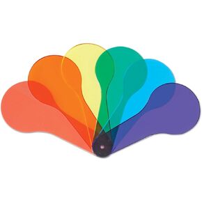 6Pcs Colorful Paddles, Transparent Color Paddles, Color Learning, Optics Color Filter Plate Montessori Educational Science Educational Painting Color Drawing Cognition Science