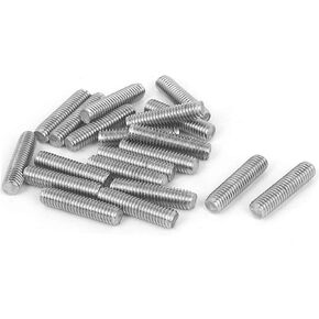 M6 Fully Threaded 304 Stainless Steel Rod Bar Studs Silver Tone 20 Pcs (M6 x 40mm)