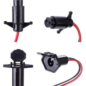 12V Trolling Motor Plug, 8 Gauge 2 Wire Trolling Motor Plug and Receptacle Compatible with Minn Kota Marine Boat kayak Waterproof Quick Connect Trolling Motor Plug Socket Set