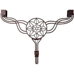 VILLAGE LIGHTING COMPANY [Front Door WREATH HANGER] - Flower Design. ADJUSTABLE Hook Height. PADDED Cast Iron Metal Hangar