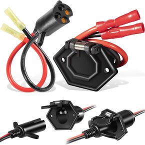 8M4000953 8M4000954 Trolling Motor Power Plug and Receptacle Set, 2-Prong,12V, 24V, 36V Trolling Motors, Marine Boat Male Female Trolling Motor Quick Connector Electrical Plug Socket Kit