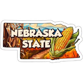 Nebraska State Sticker Weatherproof Vintage Decal Vinyl Small Waterproof for Water Bottle Mug Passport Scrapbook Notebook Laptop Tumbler Skateboard Computer Phone 4" ID44990