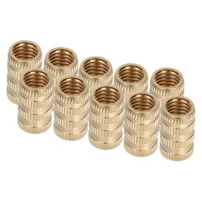 ULTECHNOVO Threaded Inserts Threaded Inserts Brass Nuts Embedment Nut M10 Thread Brass Knurled Nuts Threaded Heat Set for Printing 3D Printer and More Projects (10pcs) Threaded Inserts Timber