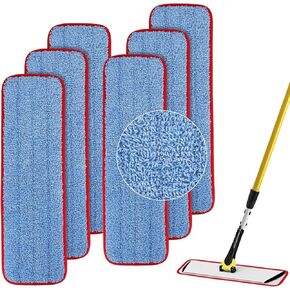 Replacement Microfiber Pad for Rubbermaid Commercial 18.5 Inch Mop Head - 10 Pack Wet & Dry Commercial Cleaning Refills Reusable Mop Refills Fit for Any Microfiber Flat Mop System 18.5"