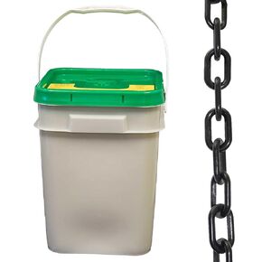 Mr. Chain Plastic Barrier Chain Pail, Black, 3-Inch Link Diameter, 70-Foot Length (80003-P)