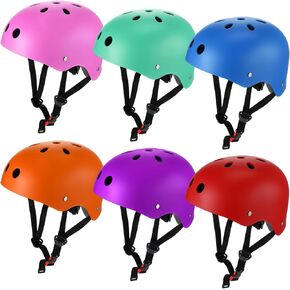 6 Pieces Kids Bike Helmet Adjustable Toddler Bicycle Helmet, CPSC Certified Toddler Skateboard Helmet for 3-8 Years Boys Girls Skateboard Bicycle Scooter Sports Preschool