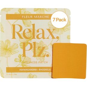 Fleur Marche Relax, Plz Botanical Supplement Patch - Calming & Relaxing Wellness Patch with Ashwagandha, Chamomile & Other Powerful Adaptogens - Highly Bioavailable - 28 Patches