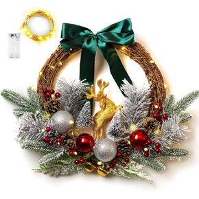 Fall Wreath for Thanksgiving Decorations 24inch - Walasis Large Wheat Wreaths for Front Door - Harvest Grain Gold Autumn Wall Decor for Indoor Outdoor
