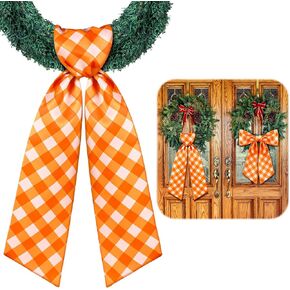 2 Pcs Wreath Sash for Front Door Chinoiserie Patriotic Wreath Sash Wreath Accessories for Embroidery Monogram Outdoor Indoor Party Yard Doorway 4.5" W x 56" L (Autumn)