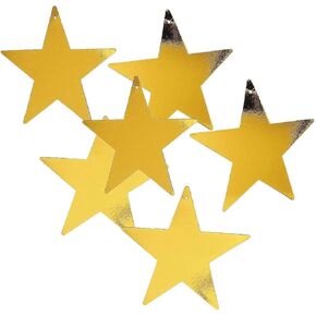Fun Express Gold Star 12" Cutout - 1 Dozen Gold Foil Cardboard Star Cutouts