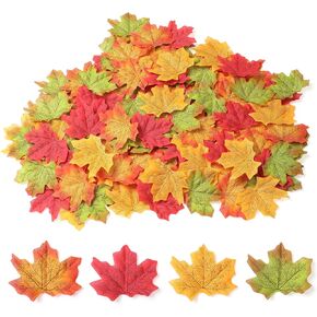 SITUMEIZI 400PC Fake Fall Leaves Artificial Autumn Maple Leaf Fall Decor for Wedding Party Thanksgiving Decorations 4 Colors