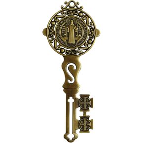 Angelitos de Mexico Big Saint Benedict Key for Home Protection Wall Decor Hang on Door House Blessing
