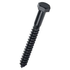 1/4 x 1 Black Hex Head Lag Screws Bolts (20 pcs), 304 Stainless Steel 18/8, Black Oxide Coated, Full Thread, Deck Screws, Heavy Duty Hex Head Wood Lag Screws, Fayeploo