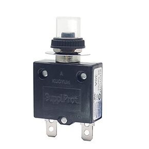 USA 30 Amp 98 Series Quick Connect Terminals Push-to-Reset Thermal Circuit Breaker with Transparent Waterproof Button Dust Cover (1 Pack)