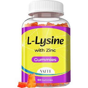 L-Lysine 1000mg with Zinc Gummies - Vitamins for Adults Tissue Health & Vegan Lysine Supplement Immune Support, Supports Skin, Lip, Gluten Free, Non-GMO, Amino Acid Supplements, 60 Gummy