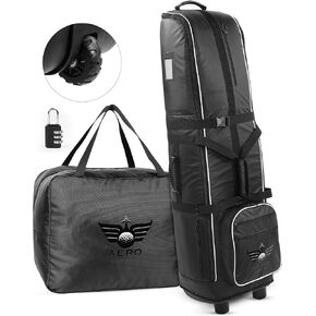Airline Golf Travel Bag with Wheels, Heavy Duty Gortex Waterproof Material. TSA Approved Protection Lock, Storage Cover Included
