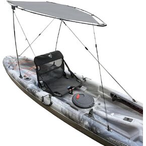 Pelican Kayak Canopy - Water Resistant - UPF 20 Sun Protection - Fits on Most Kayaks - Grey
