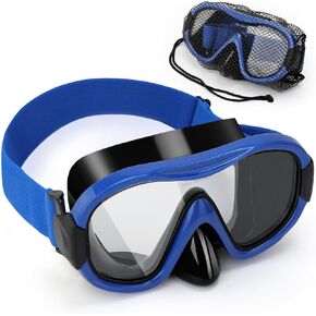 Diving Mask , Professional Anti-Fog Snorkel Goggles, Anti-Leak Swim Mask with Soft Adjustable Strap & Mesh Bag, Earplug