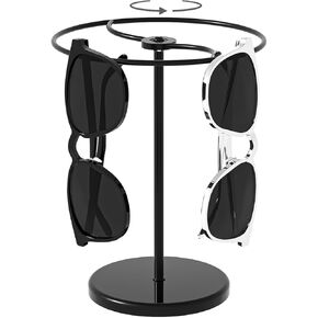 360° Rotating Sunglasses Organizer Stand, Eyewear Display Holder Stand, Eyeglasses Stand Rack for Nightstand Desk Bedroom or Shop Selling (Black)
