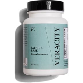 VERACITY Fatigue Ease Adrenal Support Supplement with Ashwagandha, Schisandra Berry & Rhodiola Rosea Supplement for Skin, Promotes Healthy Cortisol & Energy Levels, Restores Skin, Adaptogens - 60 Caps