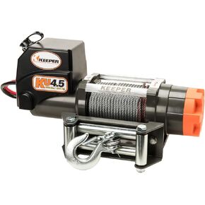 KEEPER KU4.5 Utility Winch, 12V DC 4500lbs w/Integrated Sealed Solenoids, Handheld Remote, Wire Rope