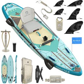 City Park 12'×35" Extra Wide Paddle Board with Seat, One-Stop Premium SUP Board Gears, Tailored 5 Fins, Stable Inflatable Stand Up Paddle Boards for Youth/Adults of All Levels
