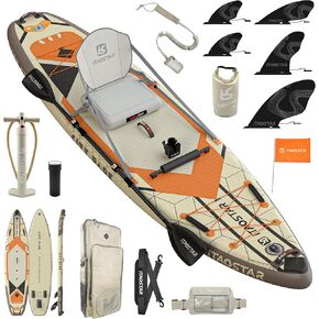 City Park 12'×35" Extra Wide Paddle Board with Seat, One-Stop Premium SUP Board Gears, Tailored 5 Fins, Stable Inflatable Stand Up Paddle Boards for Youth/Adults of All Levels