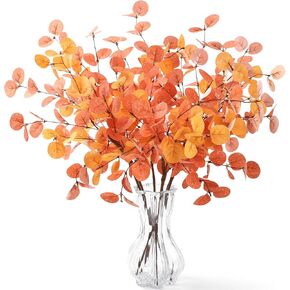 SITUMEIZI 6 Pcs Artificial Eucalyptus Stems 24" Tall Faux Ecualyptus Leaves Fake Greenery Stems Plants for Home Wedding Party Farmhouse Decorations(Green)