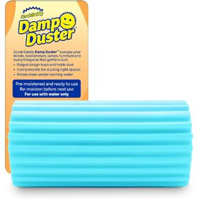 Scrub Daddy Damp Duster, Magical Dust Cleaning Sponge, Dusters for Cleaning, Venetian & Wooden Blinds Cleaner, Vents, Radiator, Skirting Boards, Mirrors, Dust Brush Tools, Home Gadgets, Light Blue