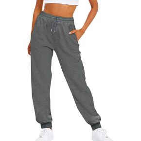 Women's High-Waisted Sweatpants - Drawstring Casual Track Pants with Pockets - Athletic Straight Sweatpants Women