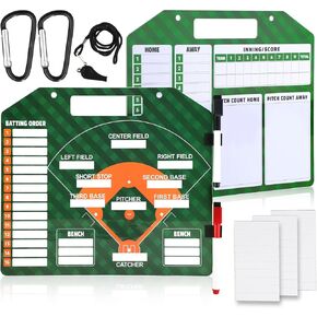 Magnetic Baseball Lineup Board Set, English Version Baseball Clipboard Cards Softball Lineup Board for Dugout Training Equipment for Coaches Baseball Coaching Accessories Gear Gifts